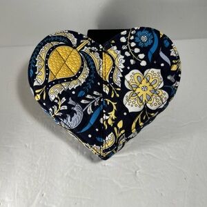 Vera Bradley Heart-Shaped Jewelry Organizer - Blue and Yellow Floral